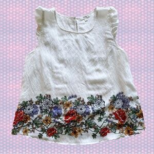 Mine Ruffle Floral Cottagecore Grandma Tank Top